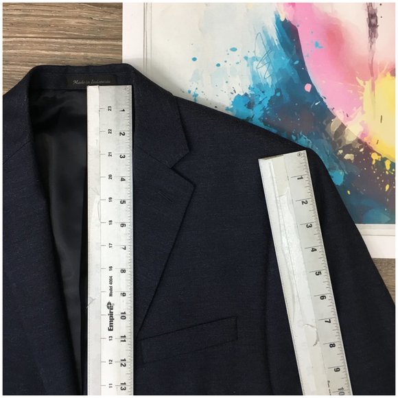 Calvin Klein Mens Blazer Sport Coat Two Button Casual Jacket 42L Silk Wool Suits - Picture 12 of 13